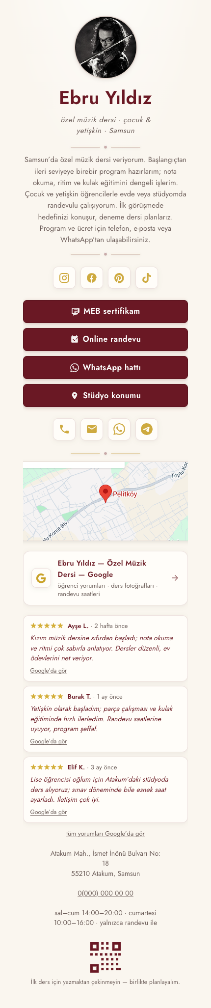 Öğretmen · İkonlu · Beyaz Bordo template preview