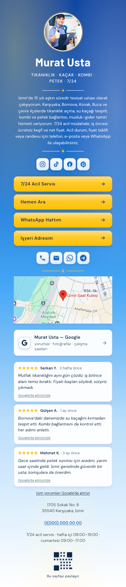 Usta · Oklu · Mavi template preview